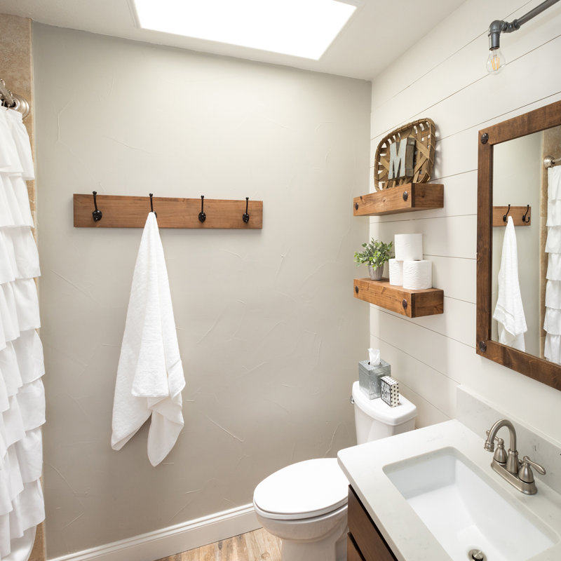 Three Posts™ Abbotsford Solid Wood 4 Hook Wall Mounted Coat Rack